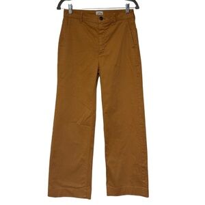 {J. Crew} "Full Length Wide Leg Chino Trouser in Burnt Caramel" Pants